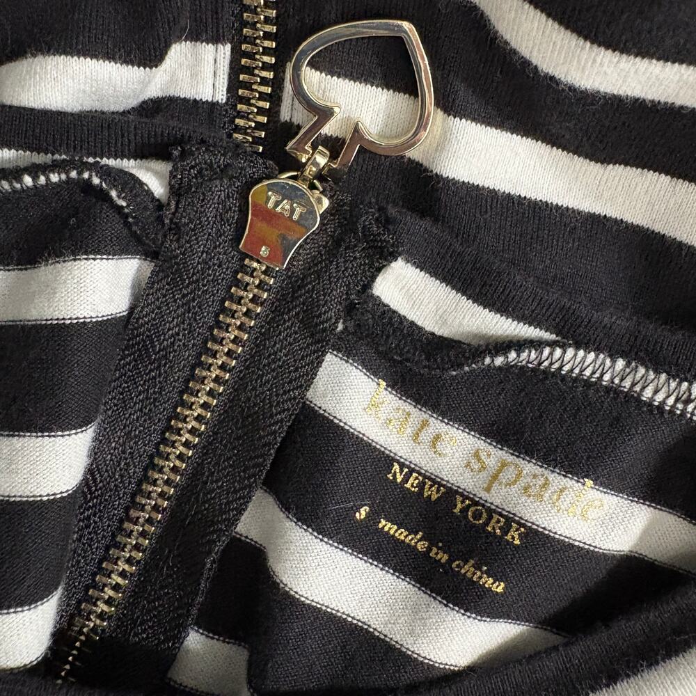 Kate Spade SZ S 100% Cotton Striped Black White Dress - Picture 10 of 12